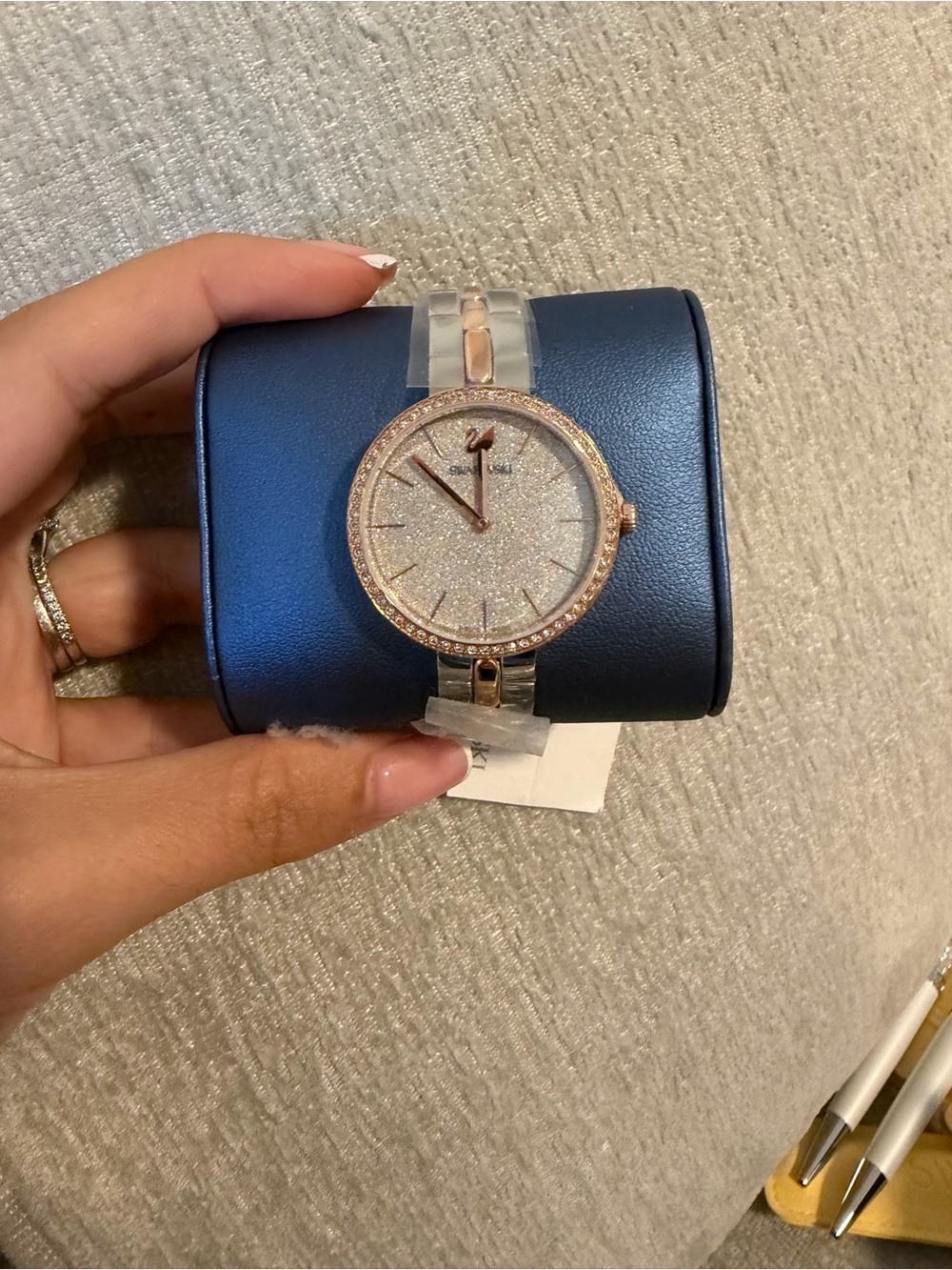 Swarovski Sparkling Two-Tone Women's Bracelet Watch - Rose Gold & Silver